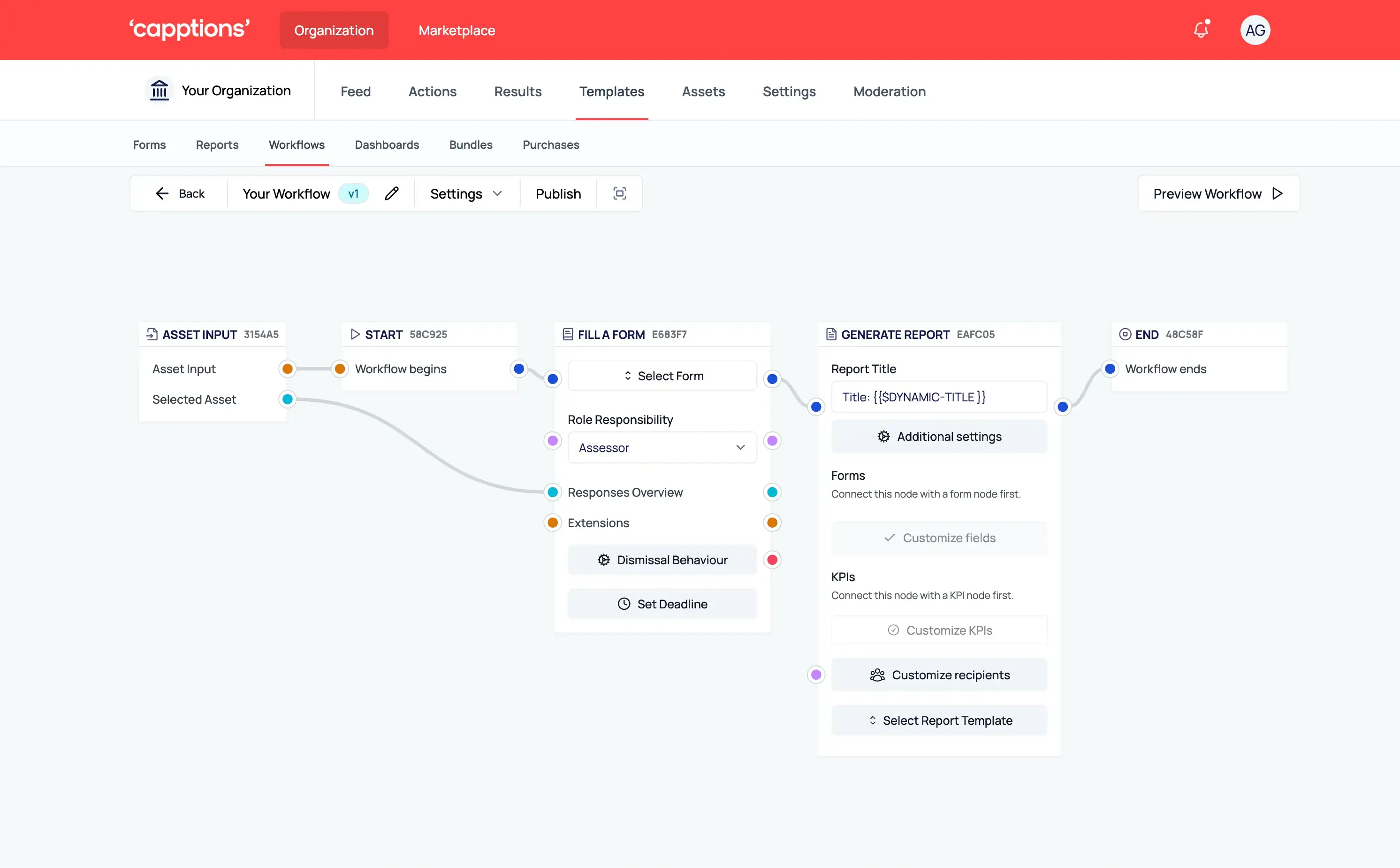 Capptions Direct Workflow Builder